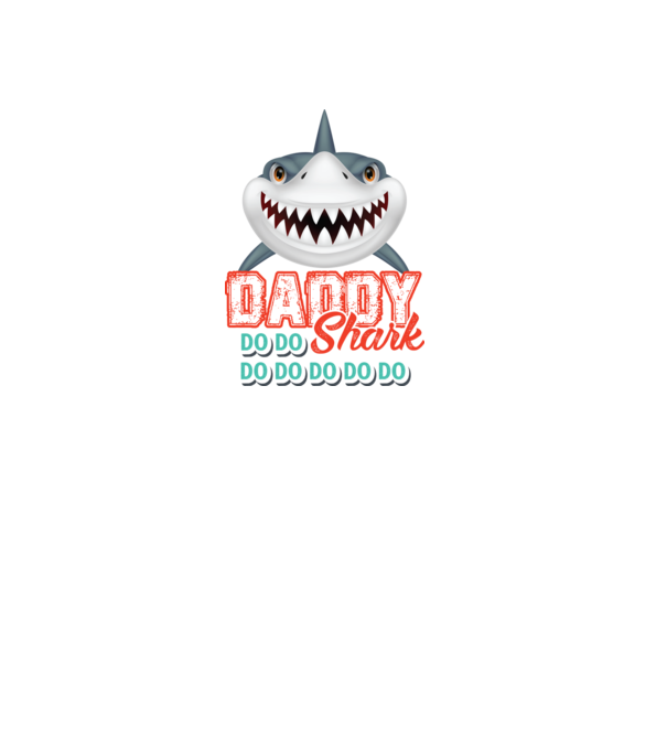 Daddy shark model alb pe tricou
