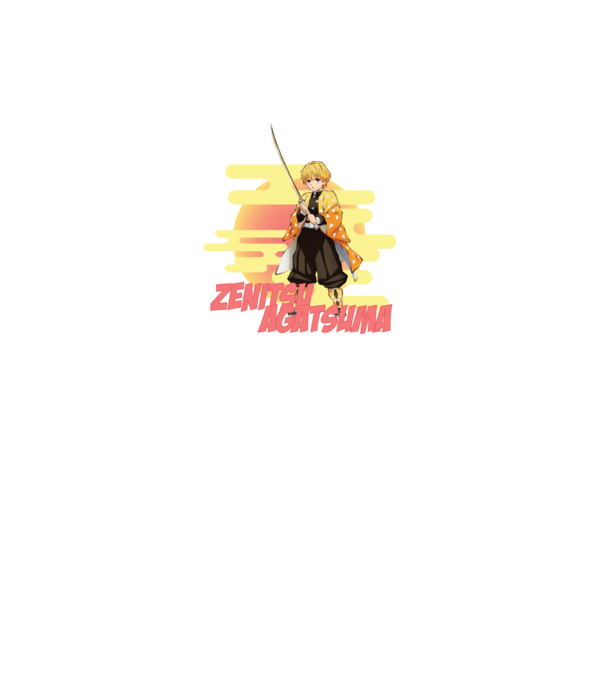 Demon Slayer Zenitsu model alb pe tricou
