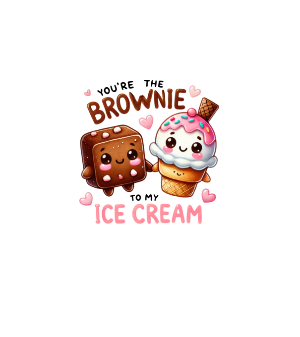 Brownie to my Ice Cream model alb pe tricou