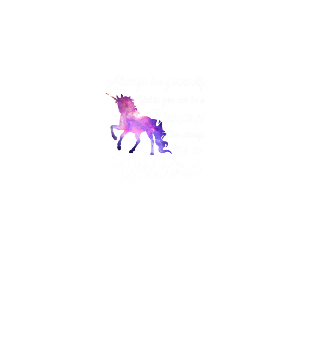 Always be UNICORN model alb pe tricou