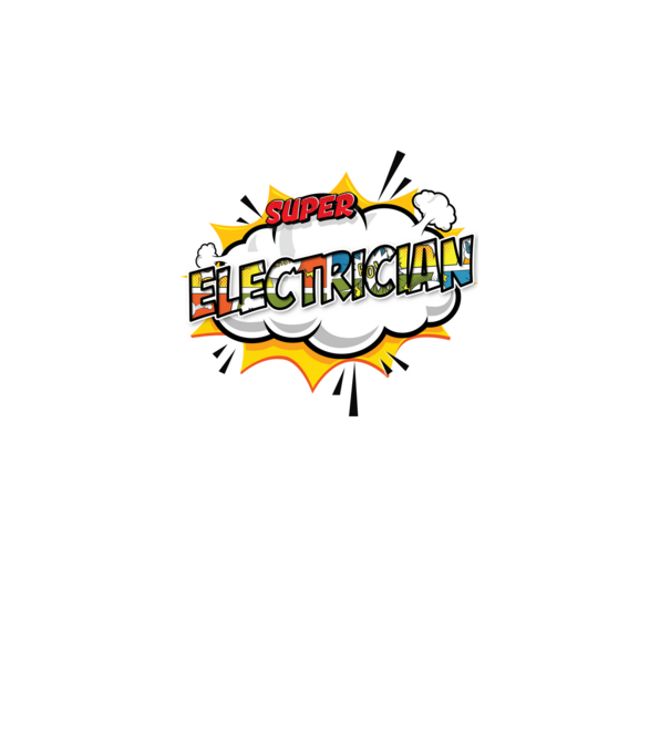 Super Electrician model alb pe tricou
