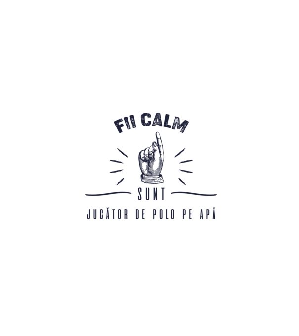 Fii calm, sunt JUCĂTOR DE POLO PE APĂ model alb pe tricou