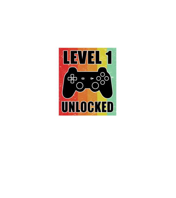 level 1 unlocked retro gamer model negru pe tricou