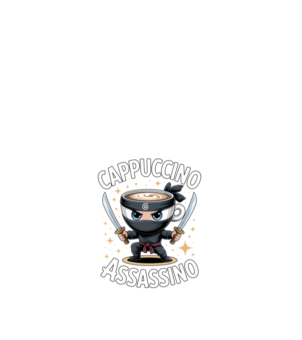Cappuccino Assassino model alb pe tricou