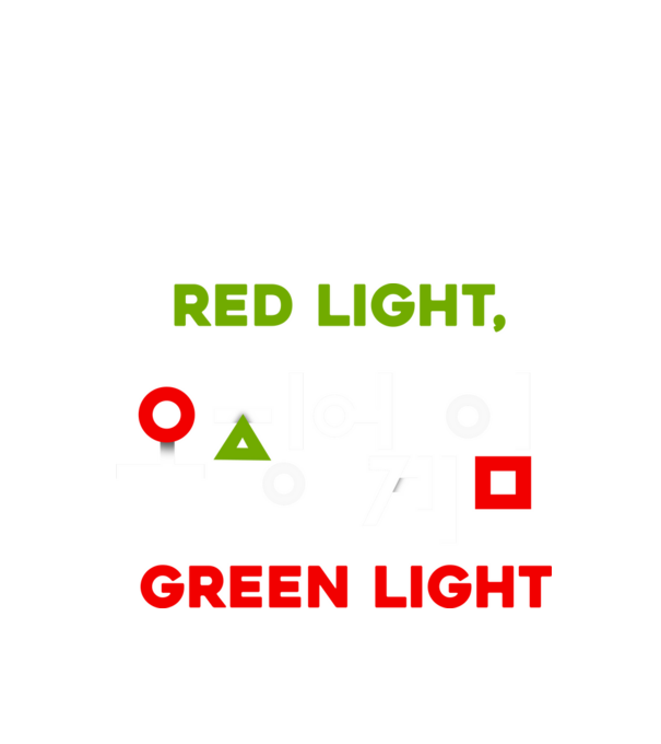 red light green light model negru pe tricou