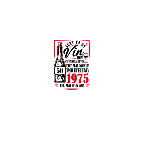 Un Vin Bun 1975 - Alb model roz deschis pe tricou