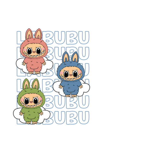 LABUBU model negru pe tricou