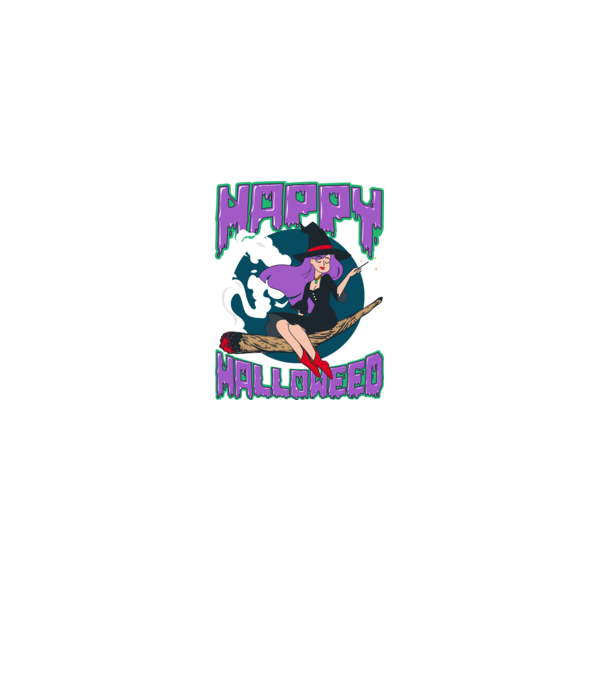 Happy Halloweed model negru pe tricou