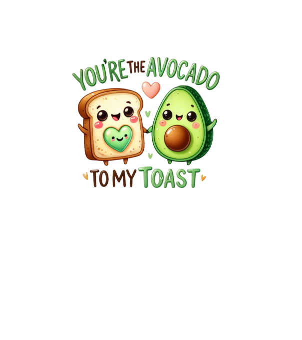 Avocado to my Toast model alb pe tricou