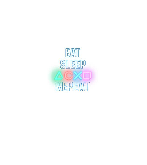 Eat sleep PS model negru pe tricou
