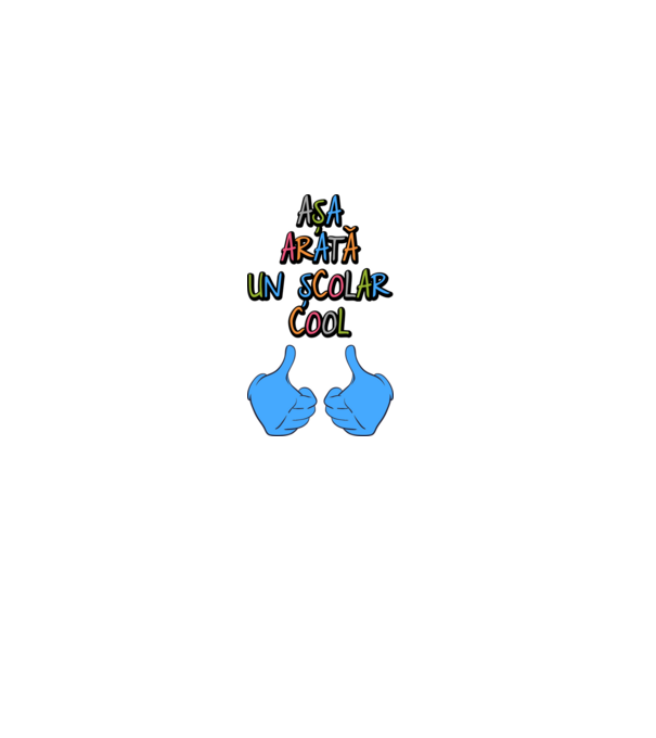 așa arată un școlar cool model alb pe tricou