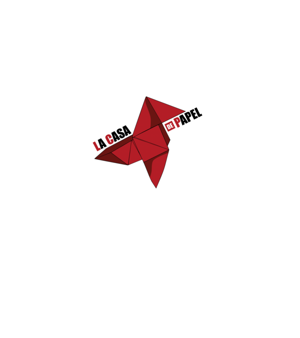 origami la casa de papel white model alb pe tricou