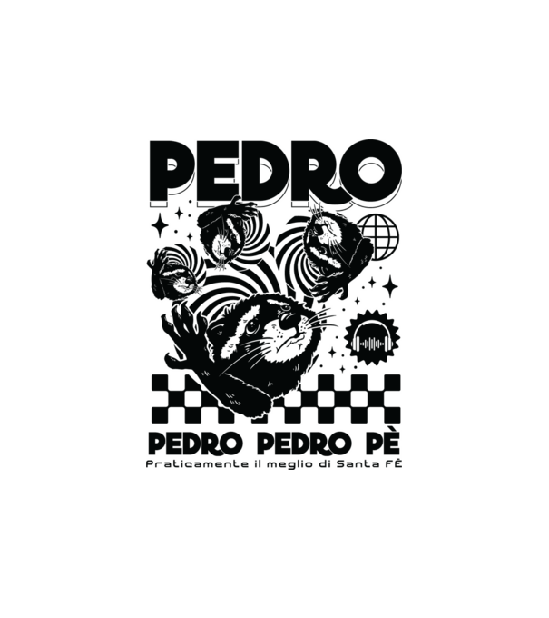 Pedro techno model alb pe tricou