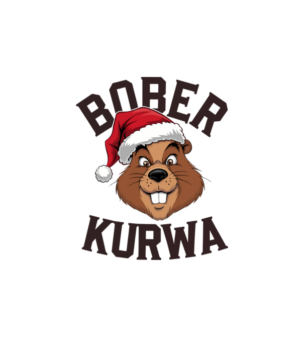 Bober kurwa xmas model alb pe tricou