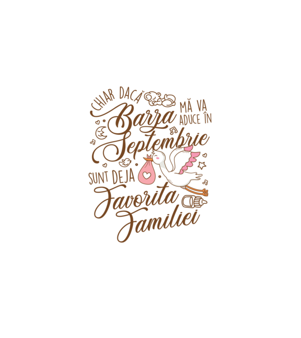 Favorita familiei SEPTEMBRIE model alb pe tricou