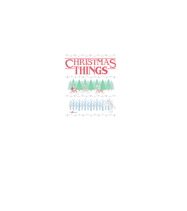 christmas things ugly sweater model negru pe tricou