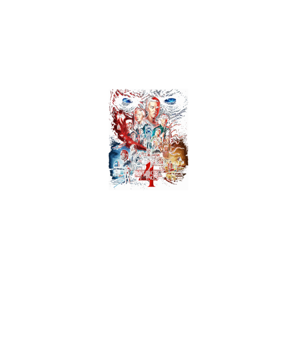 stranger things poster model negru pe tricou