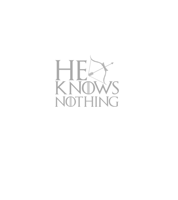 Cuplu He knows nothing model negru pe tricou