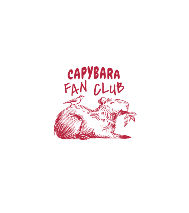 Capybara fan club model alb pe tricou