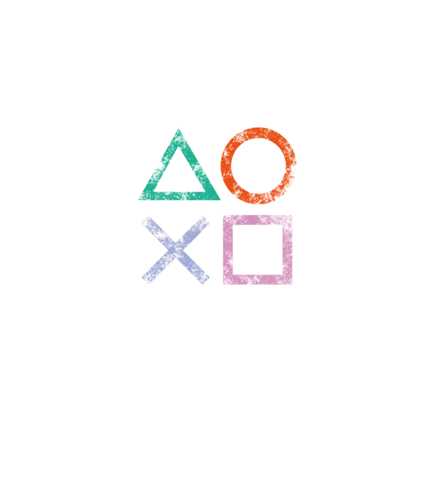 PlayStation icon model albastru jeanși pe tricou