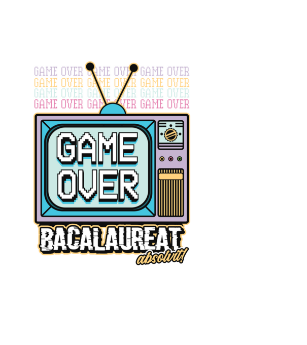 Absolvire retro bacalaureat model negru pe tricou