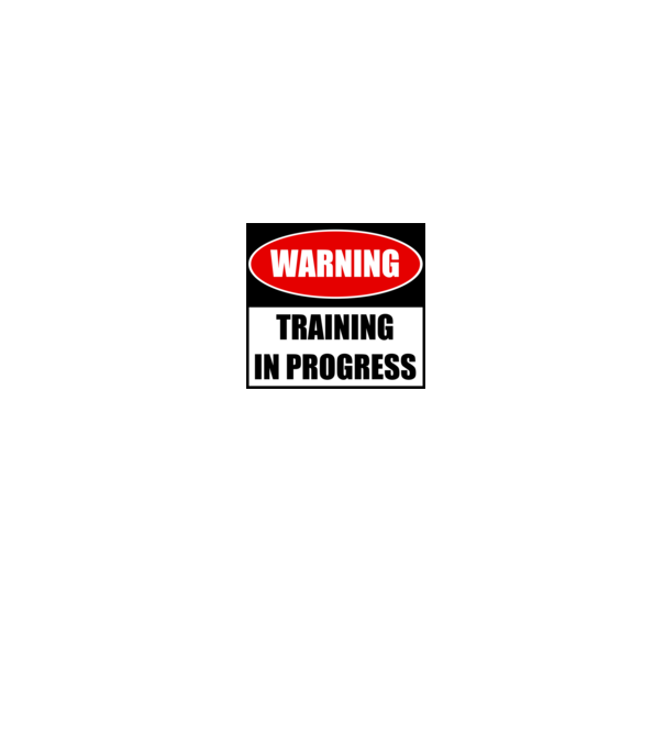 Warning Training In Progress model gri pe tricou
