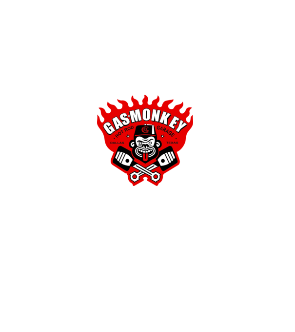 Gas Monkey model alb pe tricou