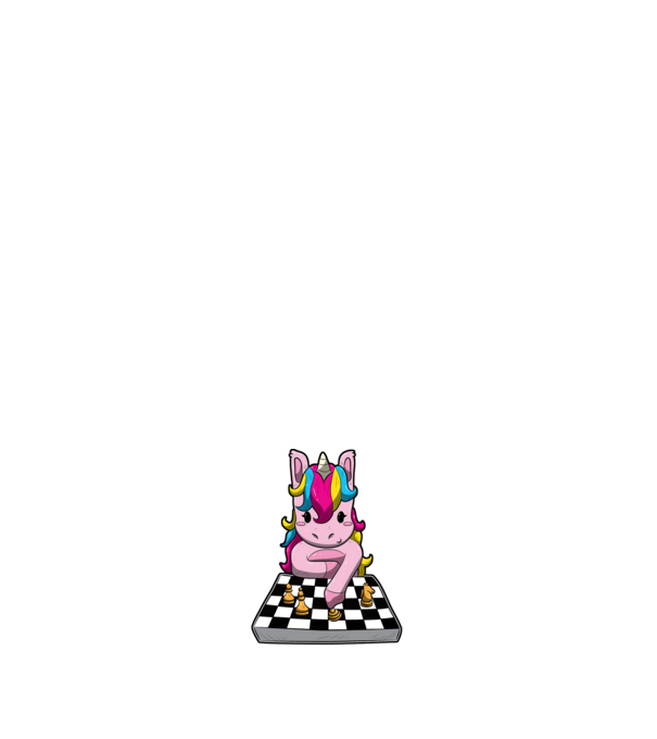 Chessicorn model albastru închis pe tricou