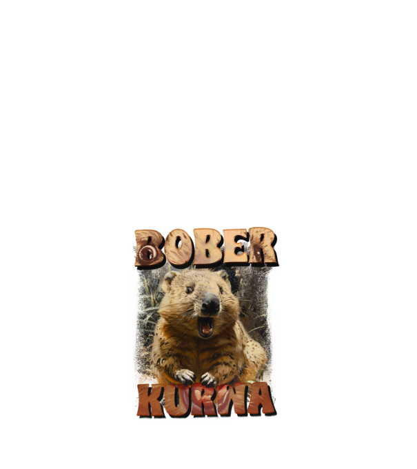 BOBER wombat model alb pe tricou
