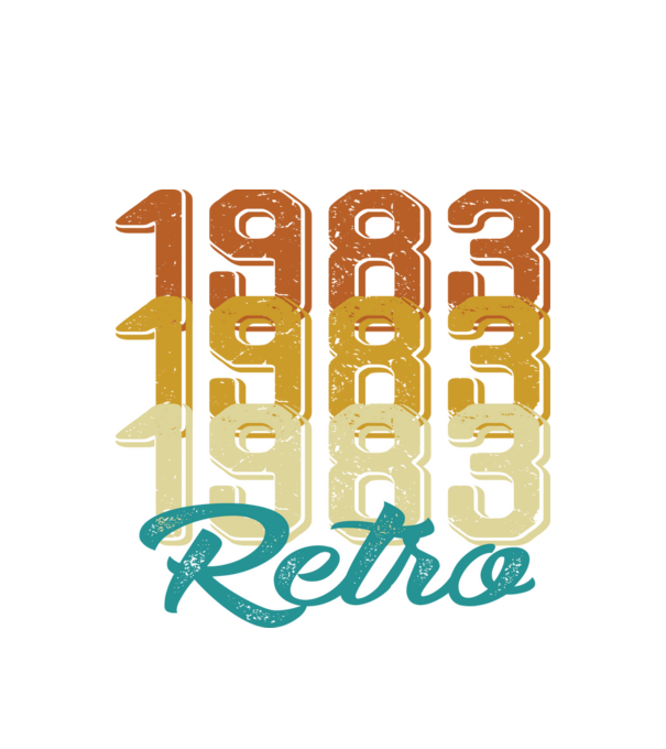 Retro 1983 model alb pe tricou