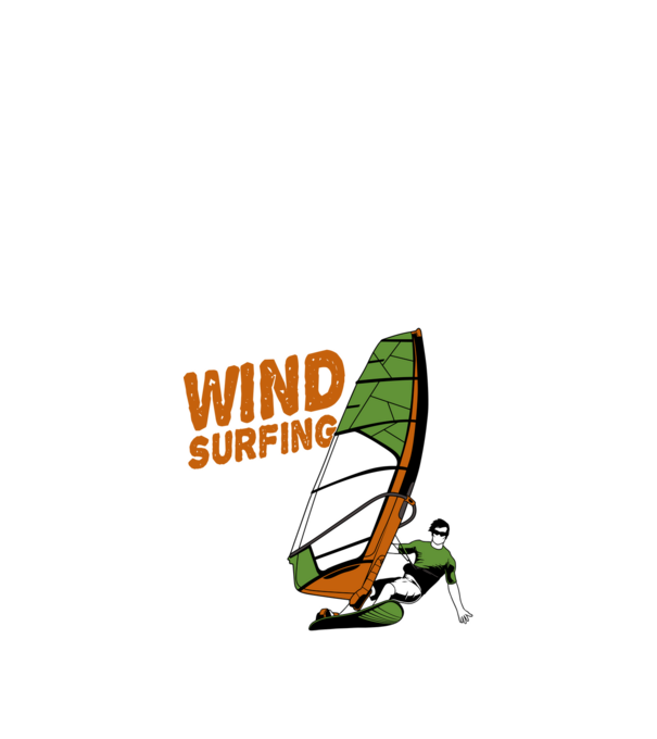 Wind Surf model negru pe tricou