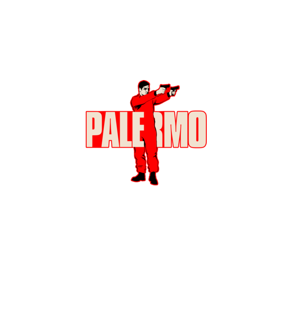 palermo la casa de papel model negru pe tricou
