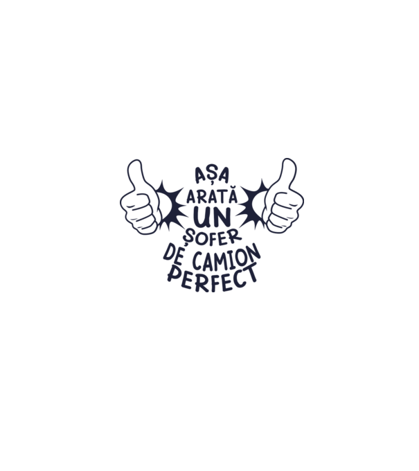 Așa arată un ȘOFER DE CAMION perfect model alb pe tricou