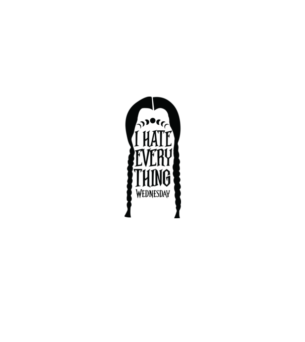 I hate everything model alb pe tricou