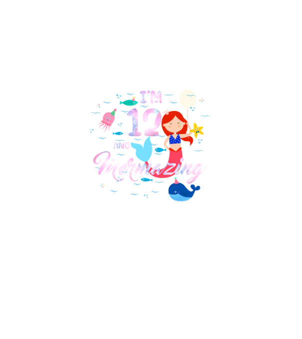 Mermazing Birthday 12 model negru pe tricou