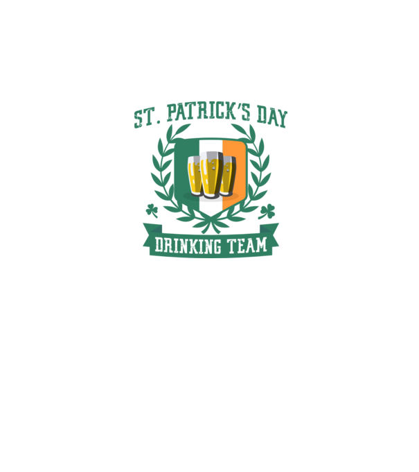 St Patrick Drinking team model alb pe tricou
