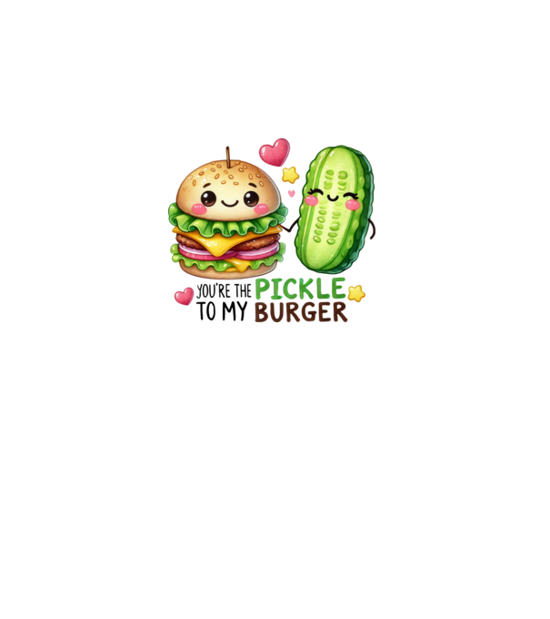 Pickle to my Burger model alb pe tricou