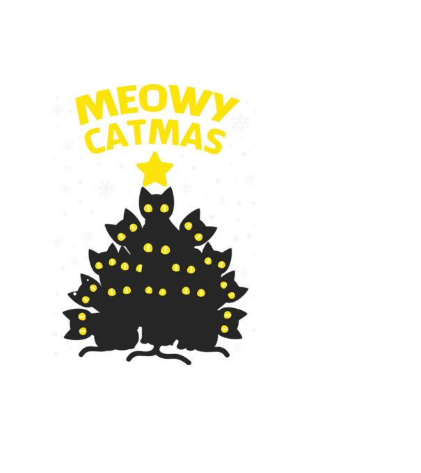 Meowy catmas black model roșu pe tricou
