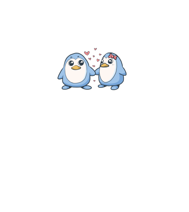 PINGUIN ÎNDRĂGOSTIT 2 model alb pe tricou