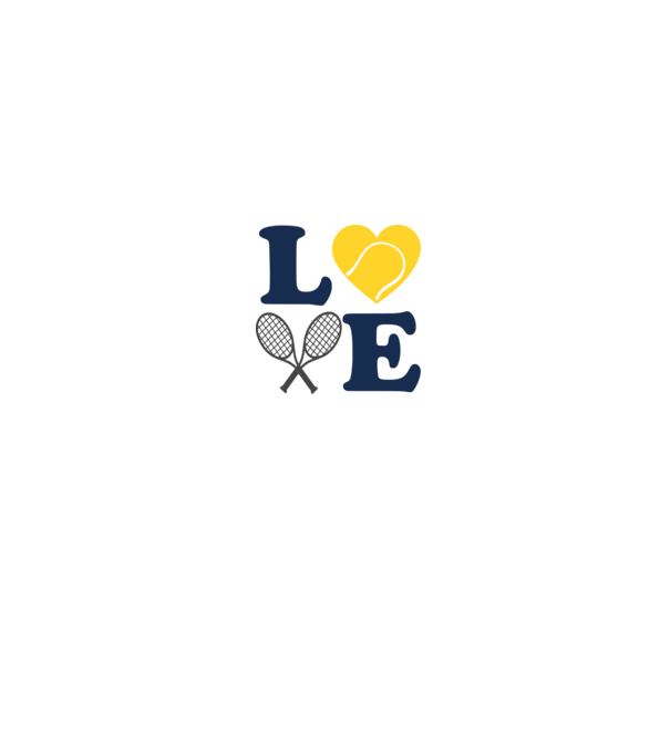 LOVE Tennis model alb pe tricou