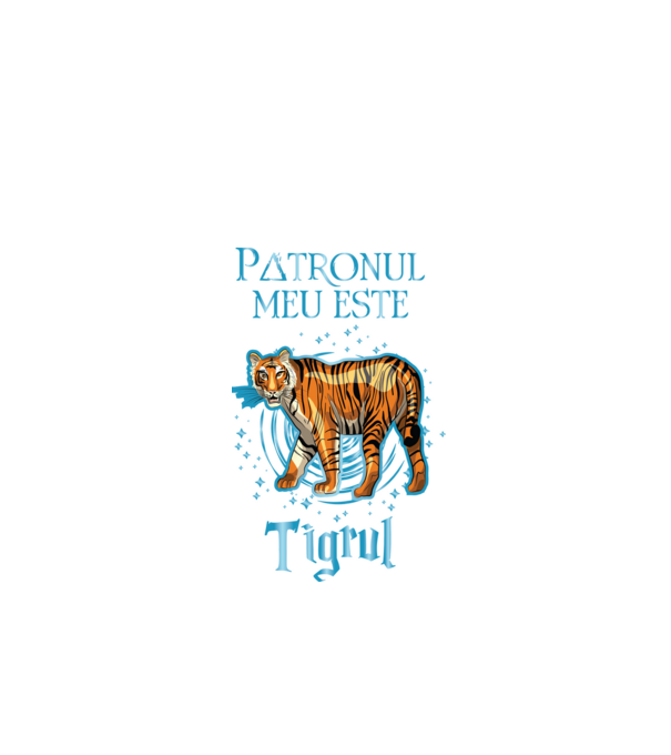 Patronul meu este TIGRUL model negru pe tricou