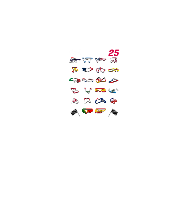 MOTOGP 25 CALENDAR Negru model negru pe tricou