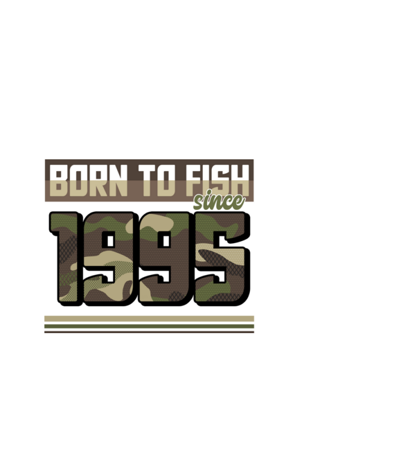 Born to fish since 1995 model alb pe tricou