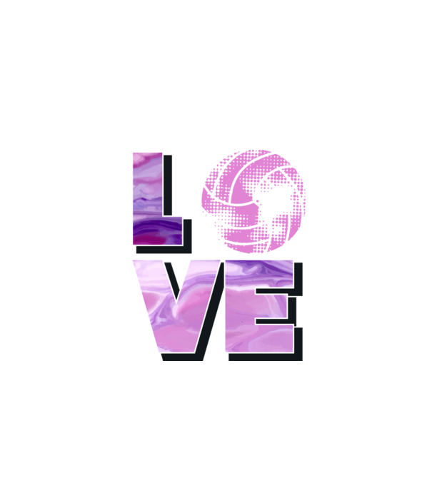 Love volleyball model negru pe tricou