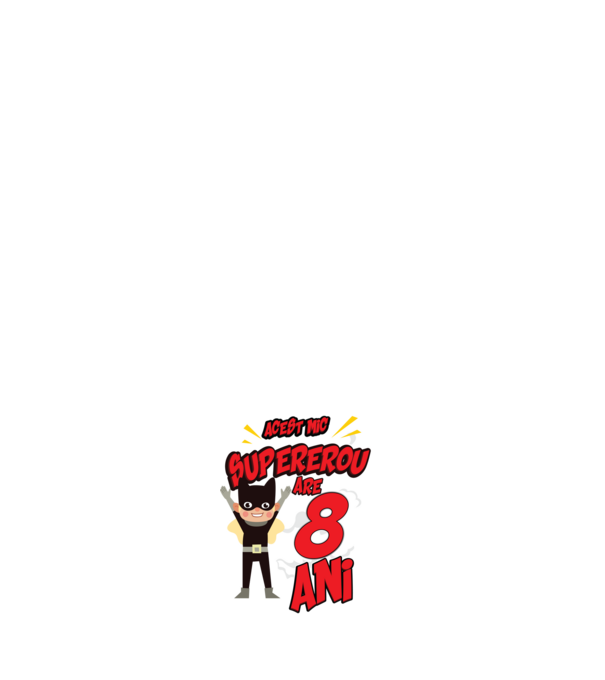 Acest mic supererou are 8 ani model negru pe tricou