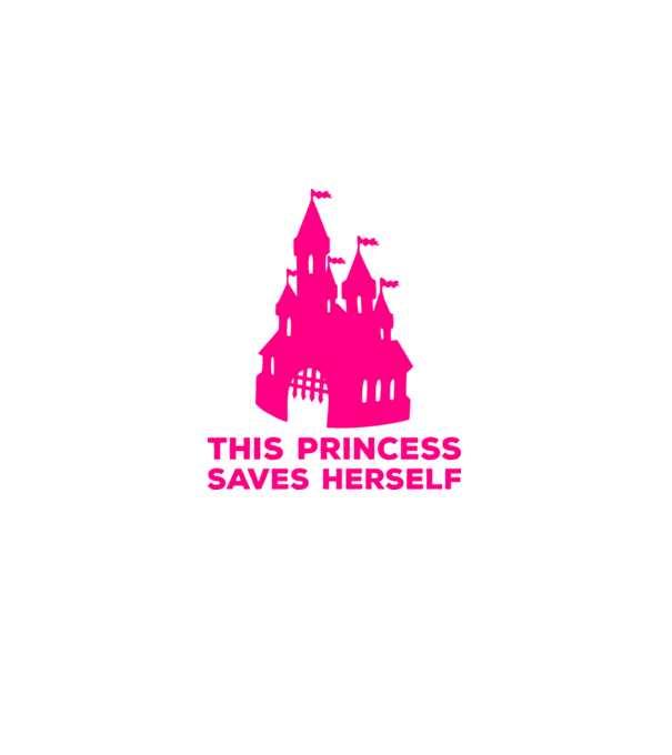 This princess saves herself model negru pe tricou