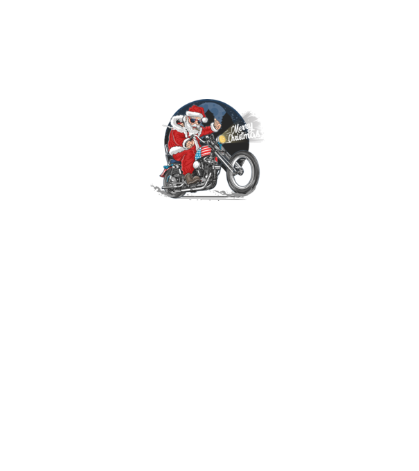 Santa Motocicletă Merry Christmas model negru pe tricou
