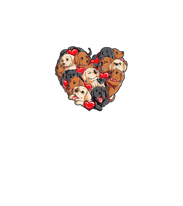 Puppy Heart model negru pe tricou