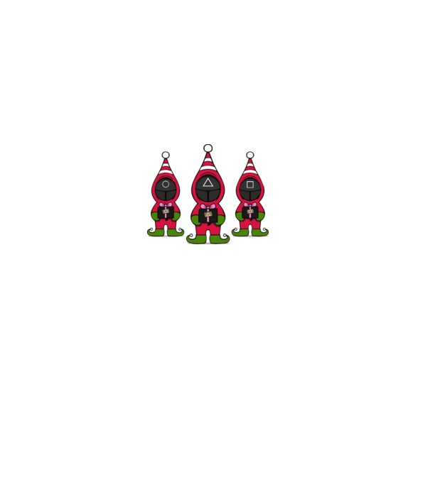 merry squid game model negru pe tricou