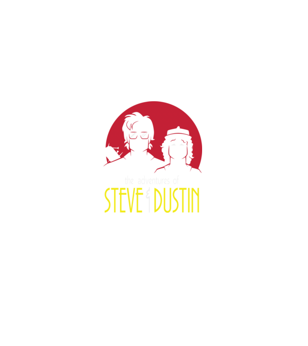 steve and dustin model negru pe tricou
